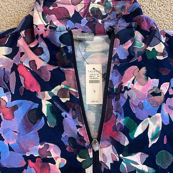 Floral Talbots Long Sleeve Zip up Size Small - Picture 3 of 5